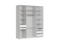 Flex Open Wardrobe 200 — 11 Shelves, 4 Drawers & 2 Rails | White