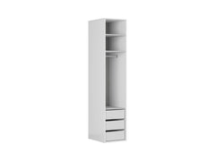 Flex Single-Door Wardrobe 50 cm – White & Graphite, 10-Year Warranty