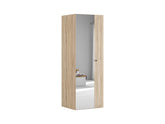 Flex Narrow Wardrobe 75cm – Sonoma Oak & Mirror Front with Drawers