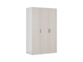 Flex Modular Wardrobe 150 – 3-Door Set with Drawers & Rails | White / Uni Cashmere | 150×240 cm