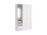 Flex Wardrobe 150 – 2-Unit Set with Mirror, Drawers & Hanging Rails | 150×240 cm | White/Grey