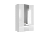 Flex Wardrobe Set 150 cm – 3 Doors with Mirror | White & White Gloss