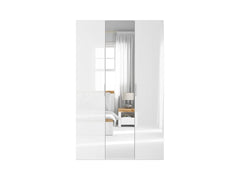 Flex Wardrobe Set 150 cm – 3 Doors with Mirror | White & White Gloss