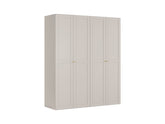 Flex Modular Wardrobe 200 cm – 4 Doors, Cashmere & Gold Handles, 10-Year Warranty