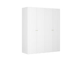 Flex Double Wardrobe 200 cm – White | 3 Rails, 8 Shelves, 4 Drawers & Angled Shoe Shelves