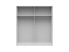 Eleven — Sliding Door Wardrobe | 180.5 × 197 cm | Mirror & Matt White | 2 Rails & 2 Shelves