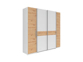 Fabio Wardrobe 215 cm – White / Artisan Oak | Sliding & Hinged Doors