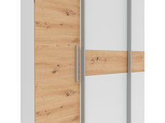 Fabio Wardrobe 215 cm – White / Artisan Oak | Sliding & Hinged Doors