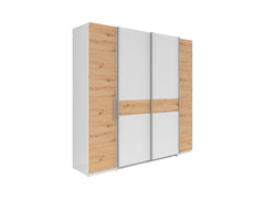 Fabio Wardrobe 215 cm – White / Artisan Oak | Sliding & Hinged Doors