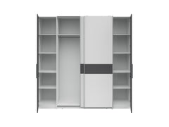 Fabio Sliding Door Wardrobe | White & Graphite | 215 cm