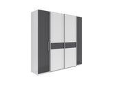 Fabio Sliding Door Wardrobe | White & Graphite | 215 cm