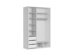 Flex Sliding Wardrobe 150 cm with Mirror – White & Cashmere