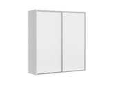 Flex Sliding Wardrobe 200x218 cm – White & White Matt, 2 Sliding Doors, 3 Rails, 10-Year Warranty
