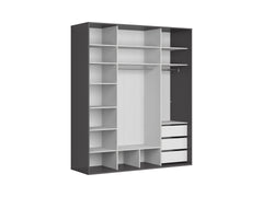Flex Sliding Door Wardrobe 200 cm – Graphite / Graphite
