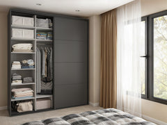Flex Sliding Door Wardrobe 200 cm – Graphite / Graphite