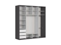 Flex — Sliding Door Wardrobe 220 cm with Mirror & 3 Drawers