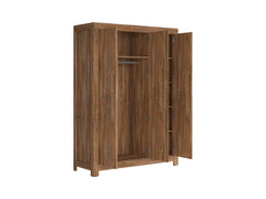 Gent 3-Door Wardrobe | Stirling Oak | Soft-Close | Rail + 4 Shelves | 150×201 cm
