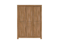 Gent 3-Door Wardrobe | Stirling Oak | Soft-Close | Rail + 4 Shelves | 150×201 cm