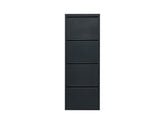 Fly 4K Metal Shoe Cabinet – 4 Compartments, Anthracite, Wall-Mount or Freestanding