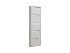 Fly 5K Shoe Cabinet – Slim Metal Shoe Storage | White & Anthracite