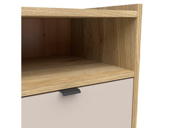 Dalva — Bedside Table | Japandi Style | Mauvella Oak & Kashmir | 49.8 × 56.5 cm