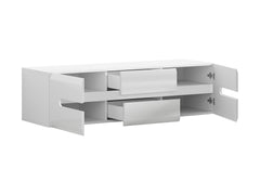 Azteca Trio TV Cabinet 150 cm – White / White Gloss