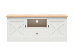 Frija TV Unit 153 cm with Drawer & Shelves – Andersen Pine White / Artisan Oak