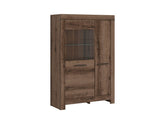 Balin Display Cabinet 100.5 cm – Monastery Oak, LED Included, Soft-Close