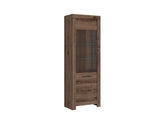 Balin — Display Cabinet with Glass Door & LED Lighting | Monastery Oak
