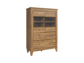 Bergen Display Cabinet with Glass Doors & 2 Drawers | Golden Sibiu Larch | 102x150.5cm