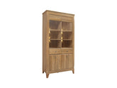 Bergen Display Cabinet — Glass Doors, LED Lighting & Golden Sibiu Larch