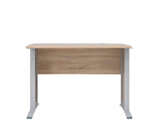 BRW Office Desk 100 cm – Sonoma Oak, Aluminium Frame, Corner-Extendable