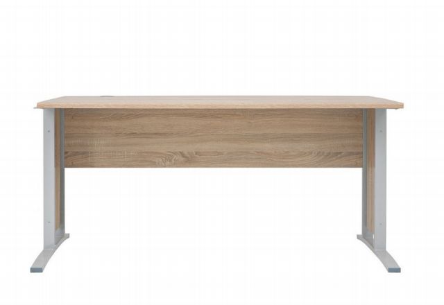 BRW Office Desk 150 cm – Sonoma Oak, Aluminium Frame, Corner-Extendable