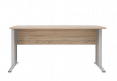 BRW Office Desk 150 cm – Sonoma Oak, Aluminium Frame, Corner-Extendable