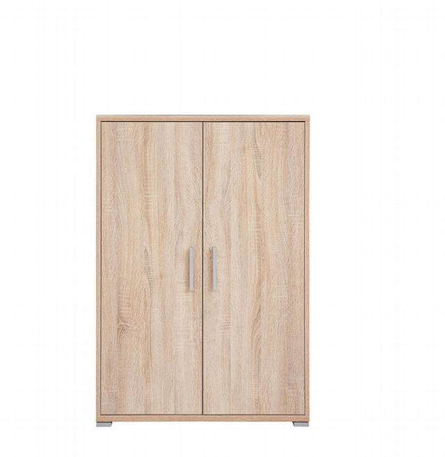 BRW Office Storage Cabinet 114cm — 2 Doors, 2 Internal Shelves & Simple Handles, Sonoma Oak
