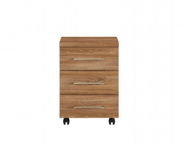 Gent Mobile Pedestal | Stirling Oak | 3 Drawers | Soft-Close | 42×60 cm