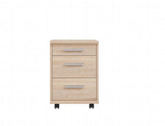 BRW Office Mobile Pedestal | 3 Drawers & Castors | Sonoma Oak | 40x56x38.5cm | Under-Desk