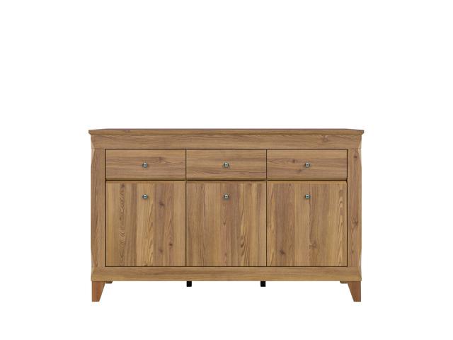 Bergen Chest of Drawers 156 cm – Golden Sibiu Larch | 3 Cabinets, 3 Drawers & Soft-Close