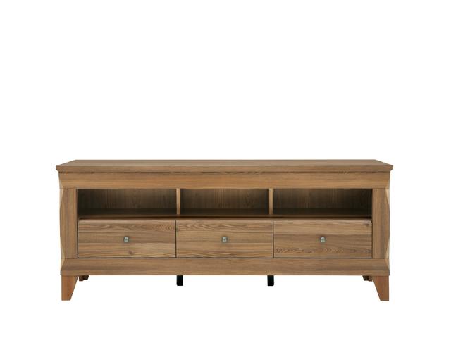Bergen TV Cabinet 156 cm – Golden Sibiu Larch, 3 Shelves & 3 Drawers