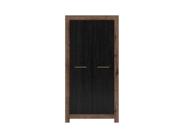 Balin 2-Door Wardrobe 98x195 – Monastery Oak & Black Oak