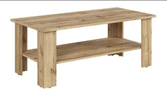 Acadia Coffee Table – Wotan Oak | L-Shape Legs & Lower Shelf | 115×56×45.5 cm | Living Room
