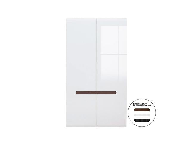 Azteca Trio 2-Door Wardrobe – White & White Gloss, 105 cm