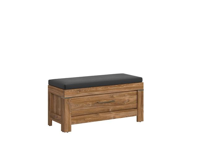 Gent Shoe Cabinet & Bench 101 cm – Stirling Oak, Soft-Close Drawer, Seat Cushion Included