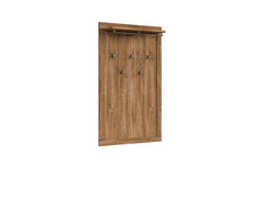 Gent Coat Rack Panel | Stirling Oak | 5 Double Hooks + Rail + Shelf | 101×168 cm