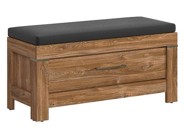 Gent Shoe Cabinet & Bench 101 cm – Stirling Oak, Soft-Close Drawer, Seat Cushion Included