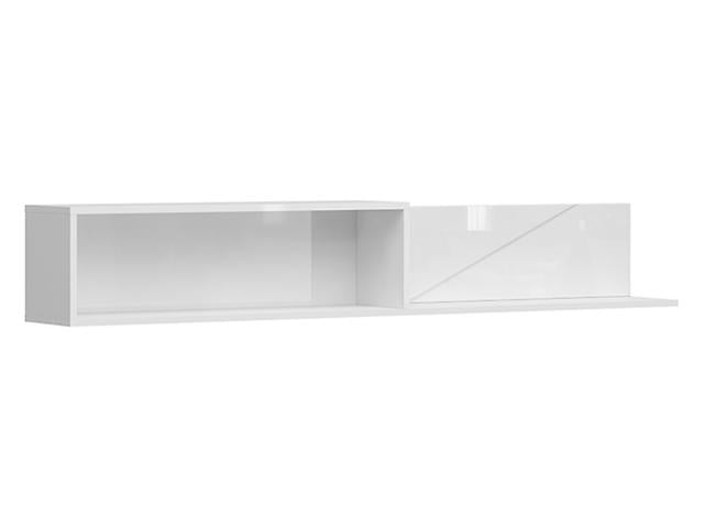 Forn Floating Wall Shelf 156 cm – White Gloss, 2 Compartments