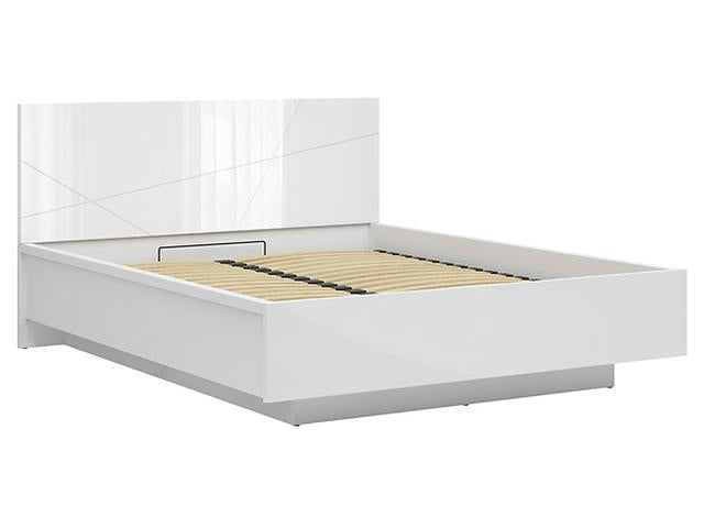 Forn Bed 160×200 with Storage – White Gloss | Gas-Lift Slatted Base