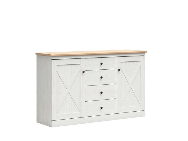 Frija — Chest of Drawers | 4 Drawers & 2 Doors | Andersen Pine & Artisan Oak | Scandinavian Style