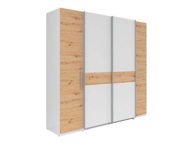 Fabio Wardrobe 215 cm – White / Artisan Oak | Sliding & Hinged Doors