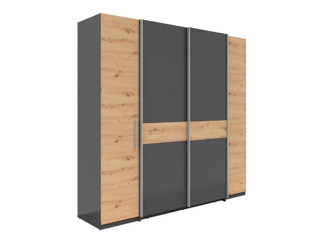 Fabio Wardrobe – Graphite & Artisan Oak, 215 cm